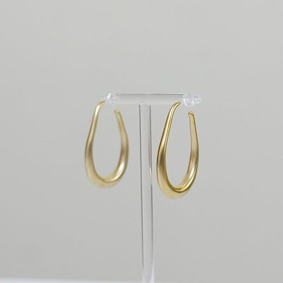 Sara Matte Oval Hoop Earrings