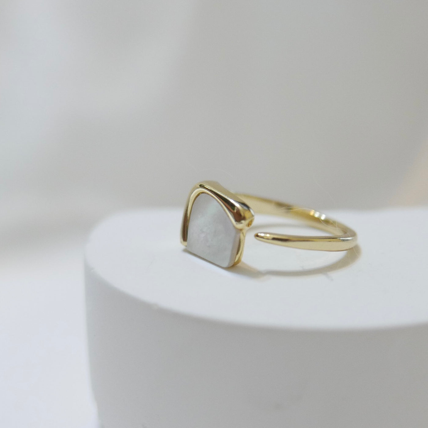 Square Mother of Pearl Ring