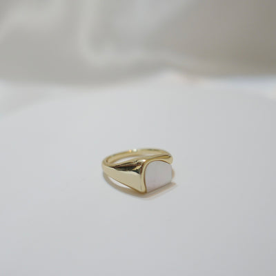 Square Mother of Pearl Ring