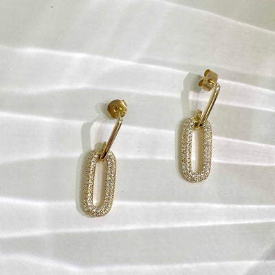 Chantel Pave Interlock Earrings