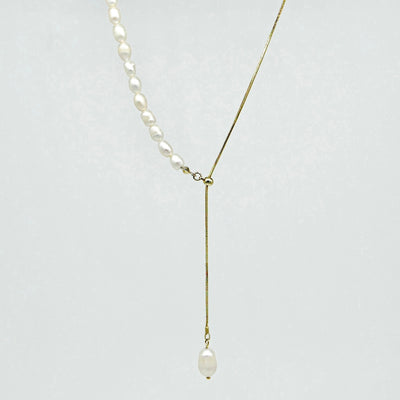 Adjustable Lariat Pearl Necklace