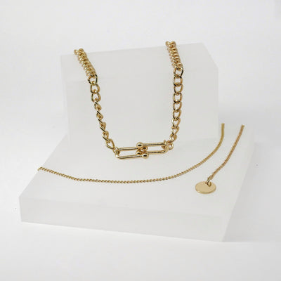 Horseshoe Link Layered Necklace