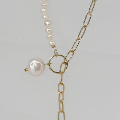 Pearl T-Bar Lariat Necklace