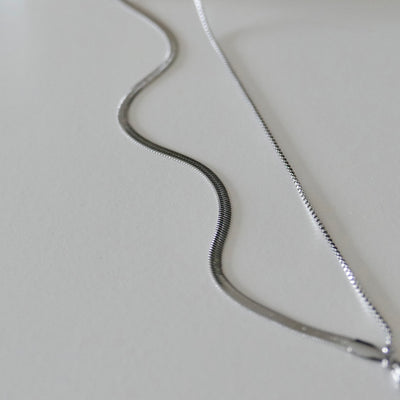 Double Layered Herringbone Necklace