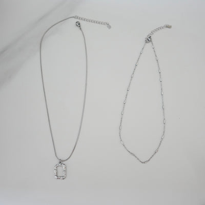 Tessa Frame Layered Necklace Set